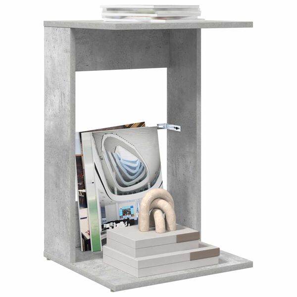 vidaXL Stranska miza Betonsko siva 40 x 38 x 62,5 cm Konstruiran les