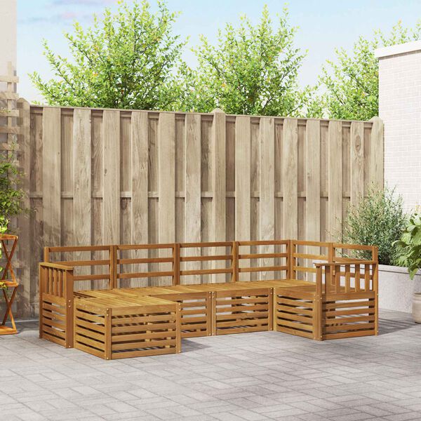 vidaXL Sedežne garniture 6 pcs Naravna Masiven les akacije