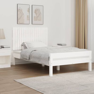 vidaXL Stensko posteljno vzglavje belo 108x3x60 cm trdna borovina