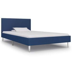 vidaXL Posteljni okvir modro blago 90x200 cm