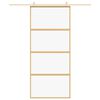 vidaXL Drsna vrata zlata 90x205 cm prozorno ESG steklo in aluminij