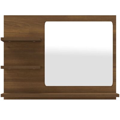 vidaXL Kopalniško ogledalo rjavi hrast 60x10,5x45 cm konstruiran les