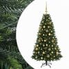 vidaXL Umjetno božično drevo z okrasnimi kroglami 120 cm 150 LED