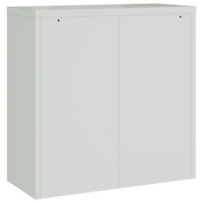vidaXL Pisarniška omara z 2 vrati jeklo 90 cm siva