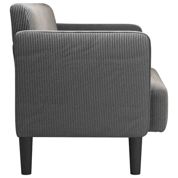 vidaXL Loveseat kavč temno siva 109 cm velur tkanina