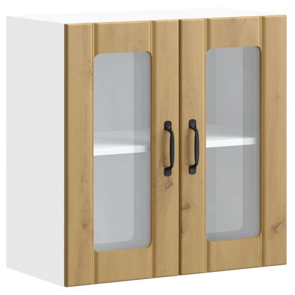 vidaXL Kuhinjska stenska omarica s steklenimi vrati Lucca inž. les