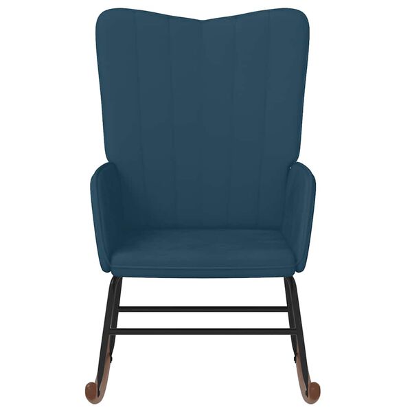 vidaXL Gugalni stol moder žamet