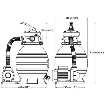 vidaXL Črpalka s peščenim filtrom 400 W 11000 l/h