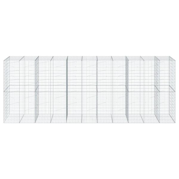 vidaXL Gabionska košara s pokrovom 550x100x200 cm pocinkano železo