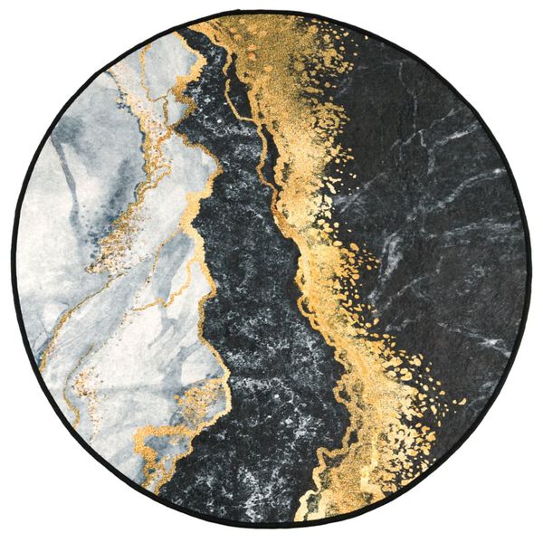 vidaXL Preproga pralna večbarvna Ø 120 cm protizdrsna