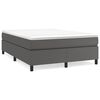 vidaXL Posteljni okvir z vzmetmi siv 140x200 cm umetno usnje