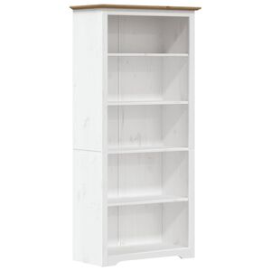 vidaXL Knjižna omara BODO rjava 82x40x173 cm trdna borovina 5 polic