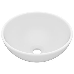 vidaXL Razko&scaron;en umivalnik okrogel mat bel 32,5x14 cm keramičen