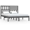 vidaXL Posteljni okvir siv 120x190 cm trdna borovina