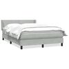 vidaXL Box spring postelja z vzmetnico svetlo siva 140x210 cm žamet