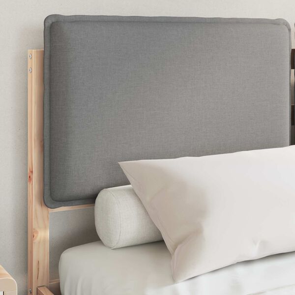 vidaXL Posteljni okvir z oblazinjenim vzglavjem Svetlo siva