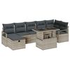 vidaXL Vrtna sedežna garnitura z blazino 8 pcs Svetlo siva Poly ratan