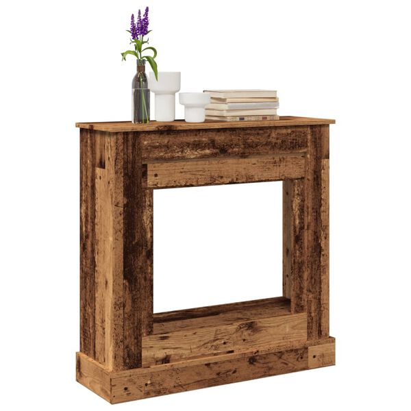 vidaXL Okvir za kamin starinski les 90x30x90 cm inženirski les