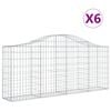 vidaXL Obokane gabion ko&scaron;are 6 kosov 200x30x80/100 cm pocinkano železo