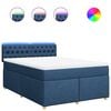 vidaXL Box spring postelja z vzmetnico modra 140x190 cm blago