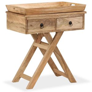vidaXL Stranska mizica iz trdnega mangovega lesa 65x40x76 cm
