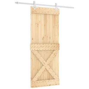 vidaXL Drsna vrata 85 x 210 cm Masiven borov les (neobdelan)
