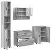 vidaXL Komplet pohi&scaron;tva za kopalnico s predalom 4 pcs Siva Sonoma