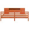 vidaXL Knjižna postelja brez vzmetnice vošč. rjava 200x200 cm borovina