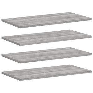 vidaXL Stenske police 4 kosi siva sonoma 60x30x1,5 cm inženirski les