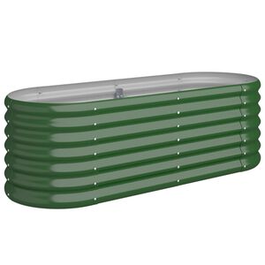vidaXL Visoka greda iz cinkanega jekla 114x40x36 cm zelena