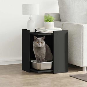 vidaXL Omara za mačje strani&scaron;če črna 42x42x51 cm inženirski les