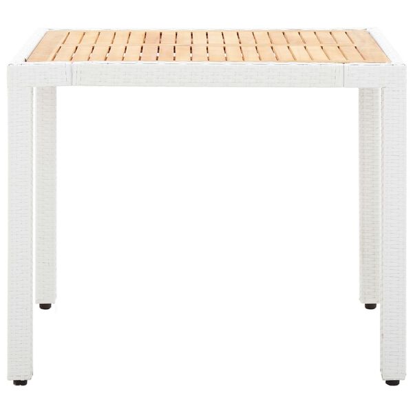 vidaXL Zunanja jedilna garnitura 5-delna poli ratan bela