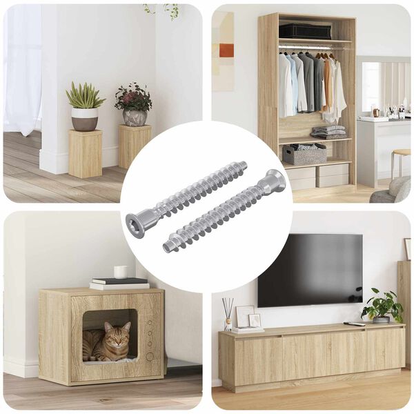 vidaXL Potrdilni vijaki 2 pcs srebrna &Oslash;7 x 58 mm Kovina