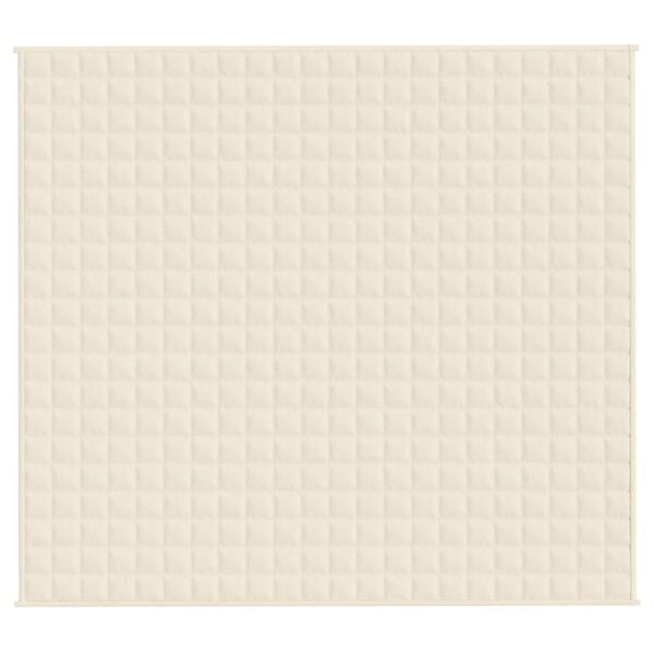 vidaXL Obtežena odeja svetlo krem 200x225 cm 9 kg blago