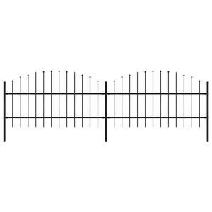 vidaXL Vrtna ograja s suličastim vrhom jeklo 359x100 cm črna