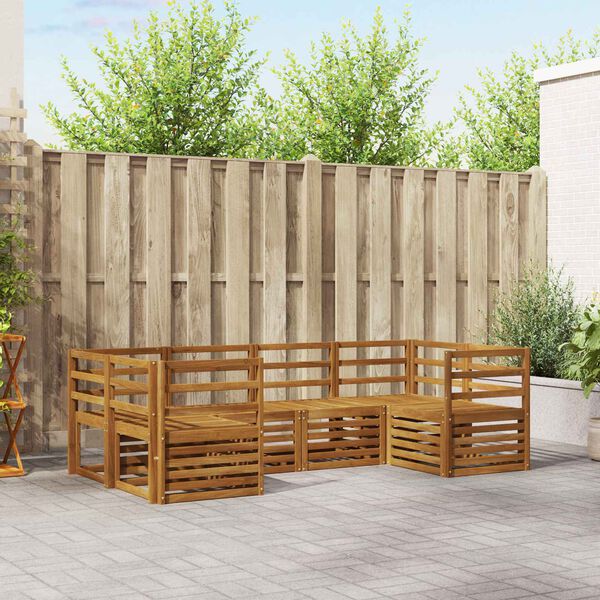 vidaXL Sedežne garniture 6 pcs Naravna Masiven les akacije