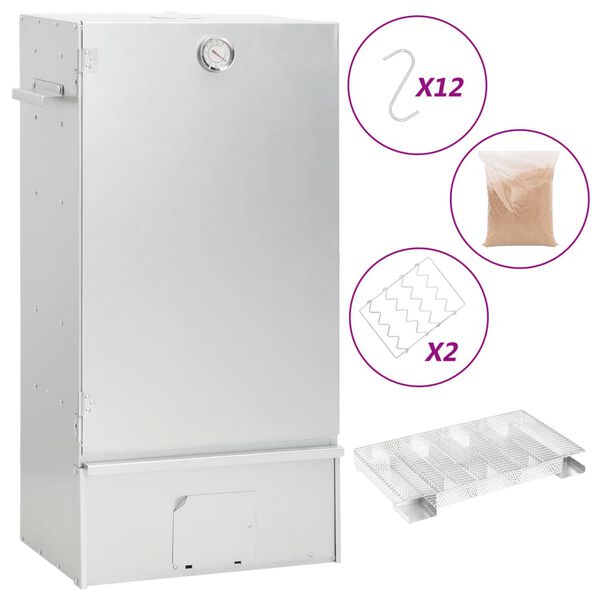 vidaXL Pečica za dimljenje z generatorjem hladnega dima pocink. jeklo