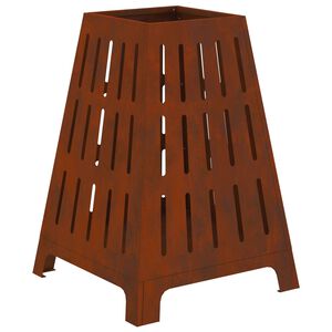vidaXL Kaminček za ogenj Rjav 50 x 50 x 70 cm Vremensko odporno jeklo