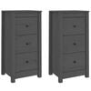 vidaXL Komoda 2 kosa siva 40x35x80 cm trdna borovina
