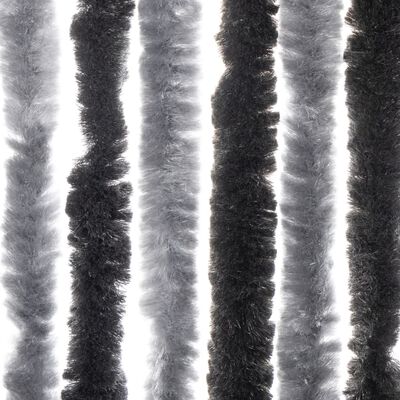 vidaXL Zavesa proti mrčesu siva in črna 56x185 cm šenilja