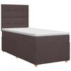 vidaXL Postelja boxspring z vzmetnico Temno rjava 90 x 200 cm Blago