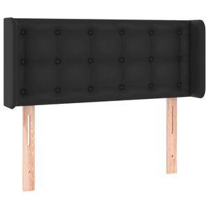 vidaXL Vzglavje z u&scaron;esi črno 83x16x78/88 cm umetno usnje