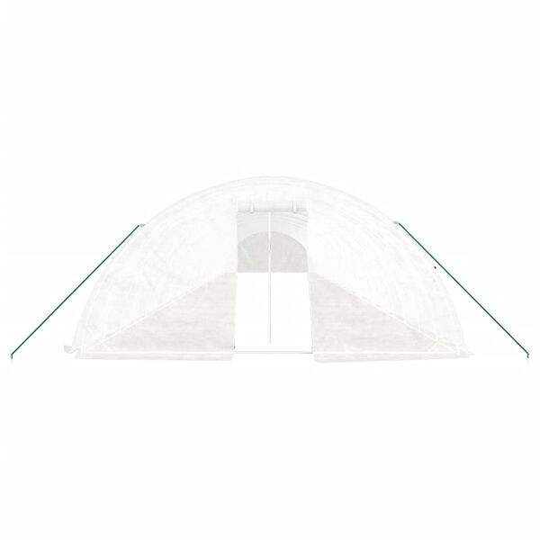 vidaXL Rastlinjak z jeklenim okvirjem bel 120 m&sup2; 24x5x2,3 m