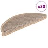 vidaXL Samolepilne preproge za stopnice sisal 30 kosov 56x17x3 cm bež
