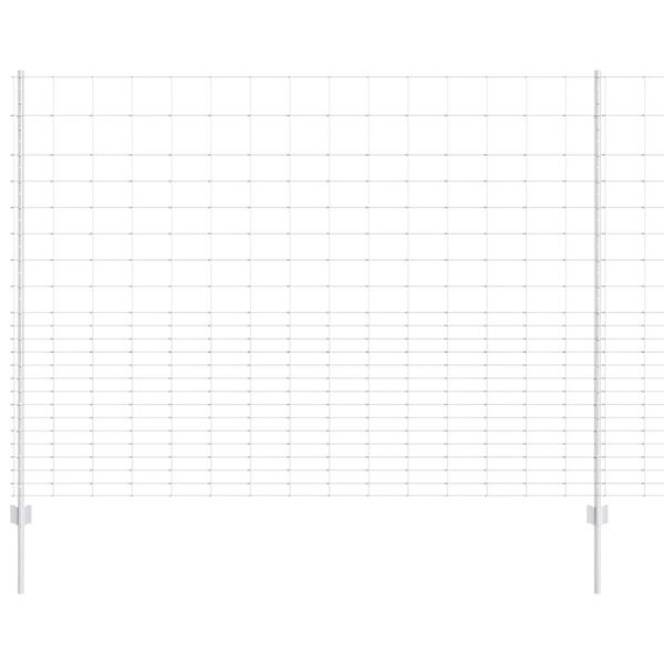 vidaXL Ograja s stebrom srebrna 1,6 x 25 m Jeklo