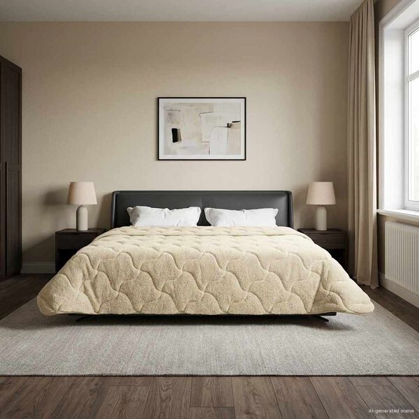 vidaXL Polna celoletna prevleka &Scaron;onerisan krema 220 x 240 cm