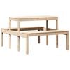 vidaXL Piknik miza 110x134x75 cm trdna borovina