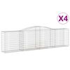 vidaXL Obokane gabion ko&scaron;are 4 kosi 400x50x100/120 cm pocinkano železo