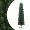 vidaXL Ozka umetna novoletna jelka s stojalom zelena 180 cm PVC