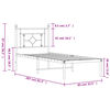 vidaXL Kovinski posteljni okvir z vzglavjem črn 80x200 cm